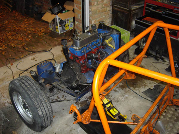 Danny's buggy safely has engine removed